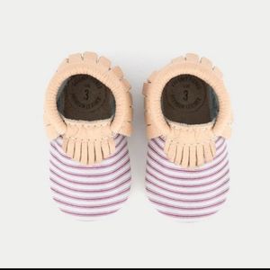 NEW Freshly Picked Yvonne Pink Stripe Moccasins